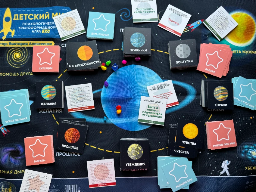 Процесс игры — карточки на игровом поле