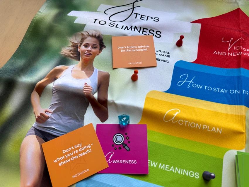 Steps to Slimness — game board close-up, Motivator card