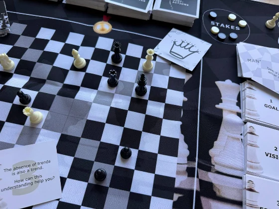12 sector cards and chess pieces