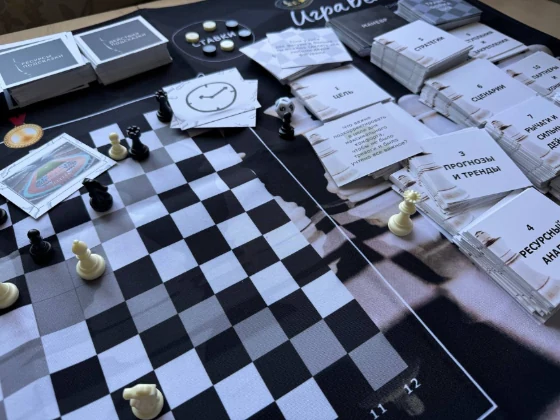 Процесс игры — шахматы на поле