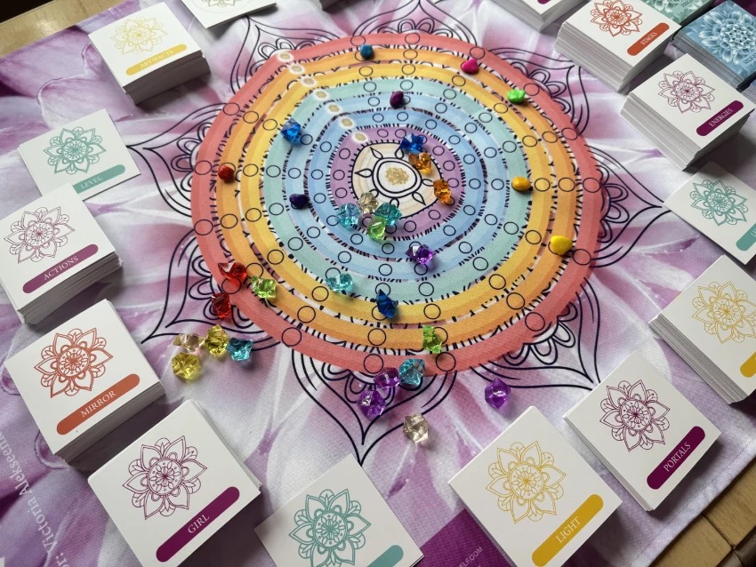 Game process with laid out cards