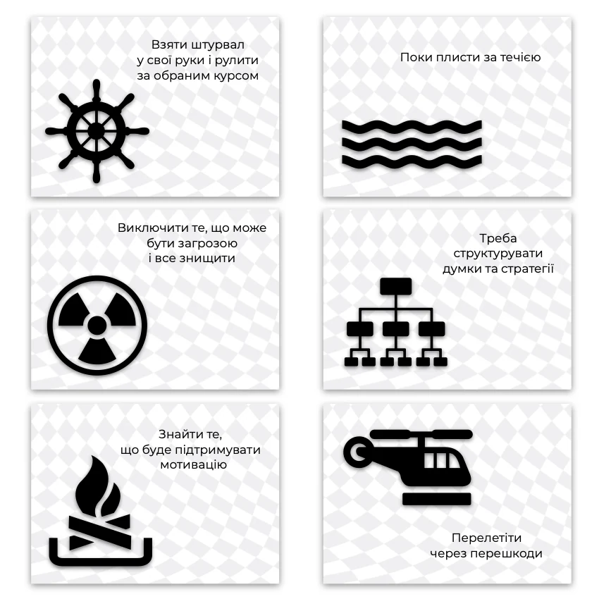 Метафоричні асоціативні карти «Сильні стратегічні дії» — приклади карт, 1