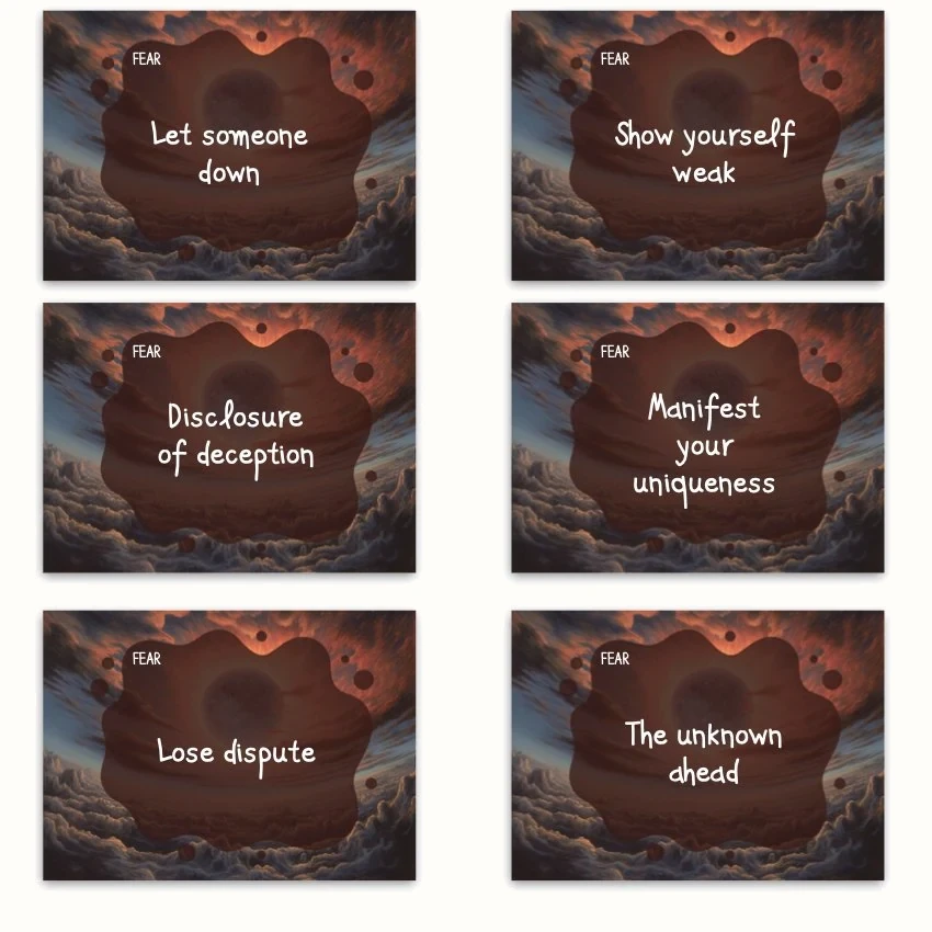Metaphorical associative cards “Children's Fears and Complexes” — sample cards, 2