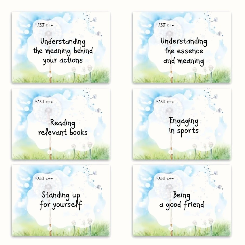 Metaphorical associative cards “Children's Habits” — sample cards, 2