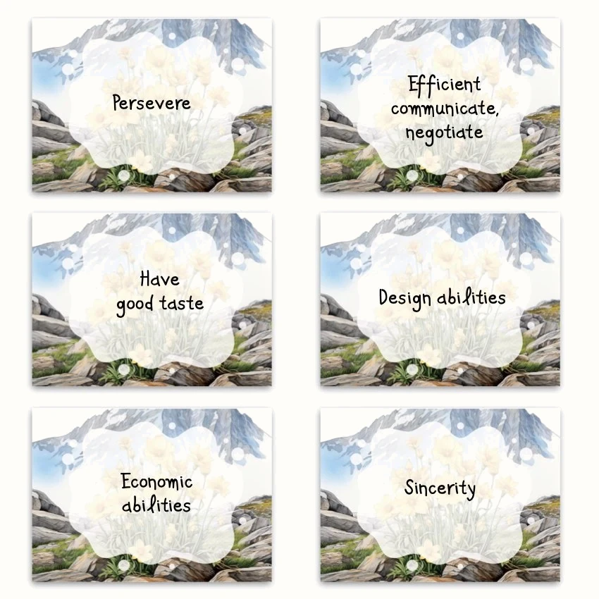 Metaphorical associative cards “Children's Abilities” — sample cards, 1