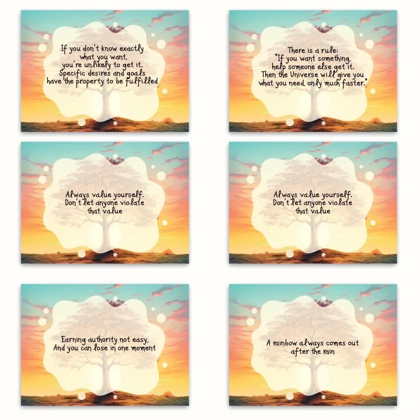 Metaphorical associative cards “Teen Motivation” — sample cards, 2