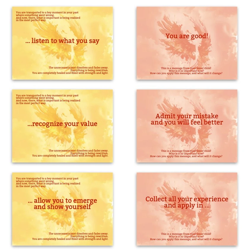 Metaphorical associative cards “Healing the Inner Girl” — sample cards, 2