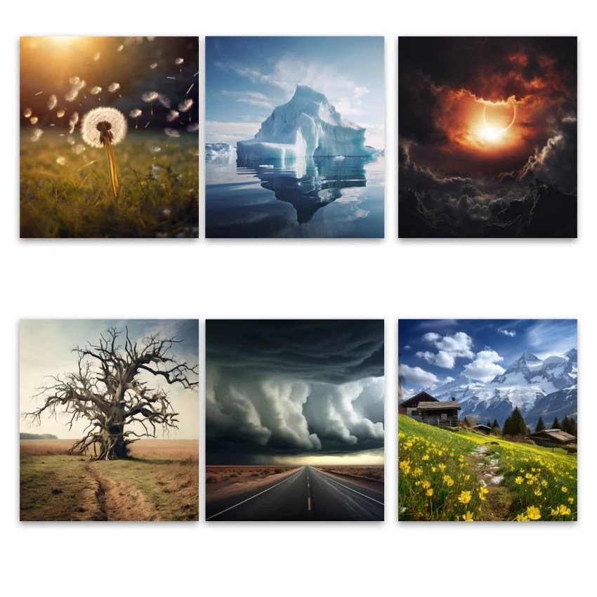 Metaphorical associative cards “The Weather Inside Me” — sample cards, 1