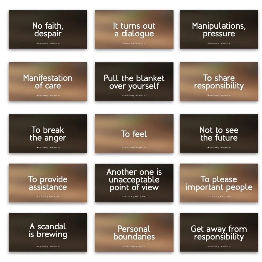 Metaphorical associative cards “Relationship Metaphors” — sample cards, 3