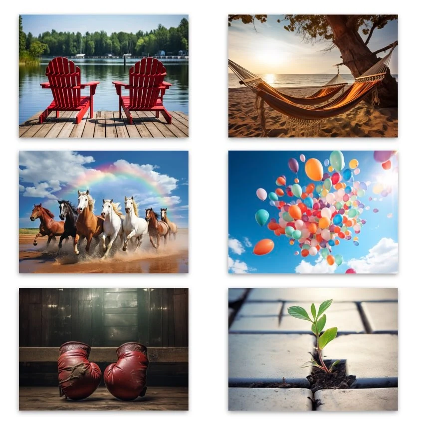 Metaphorical associative cards “Freedom” — sample cards, 2