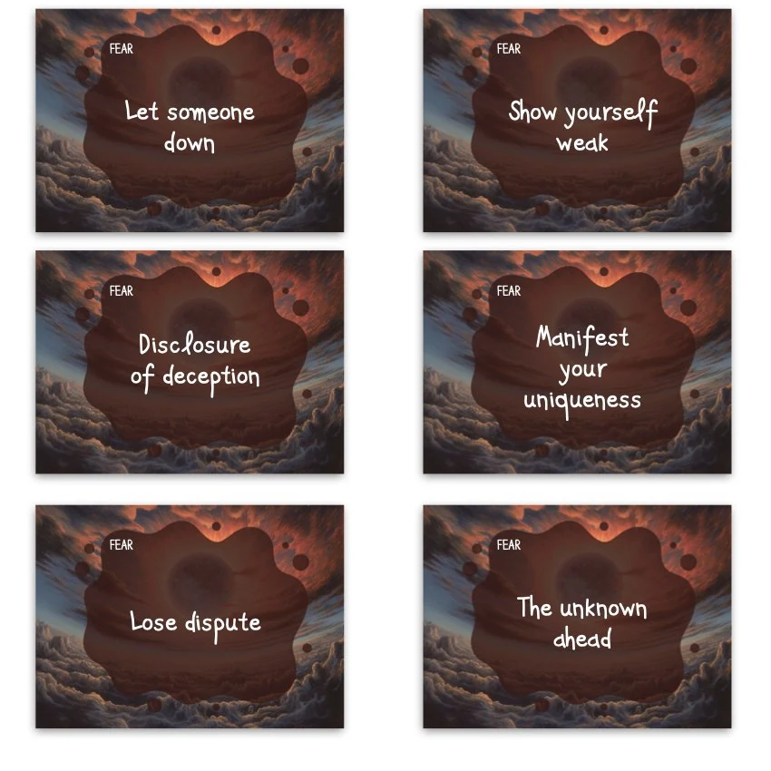 Metaphorical associative cards “Children's Fears and Complexes” — sample cards, 2