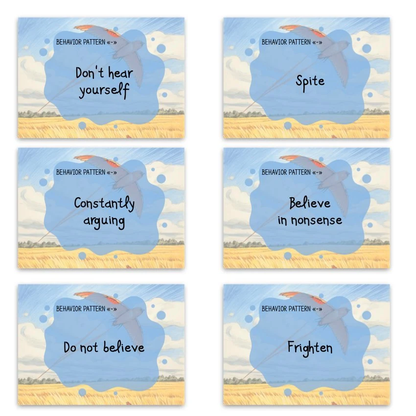 Metaphorical associative cards “Children's Behaviour Patterns” — sample cards, 1