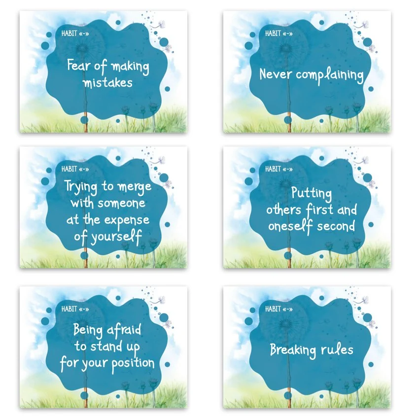 Metaphorical associative cards “Children's Habits” — sample cards, 1