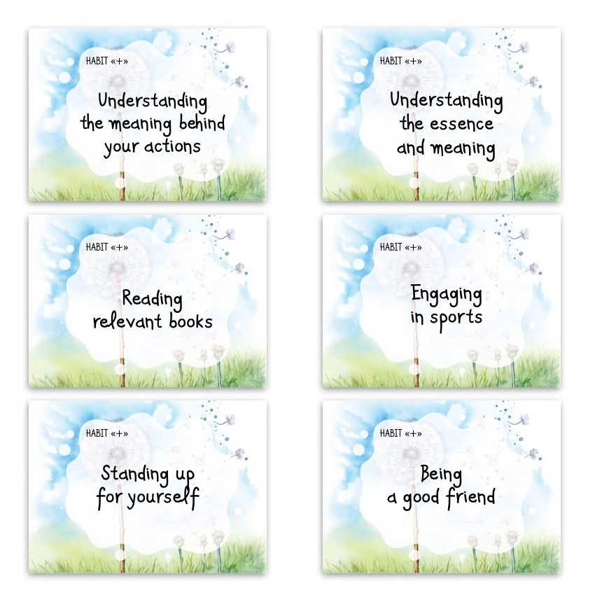 Metaphorical associative cards “Children's Habits” — sample cards, 2