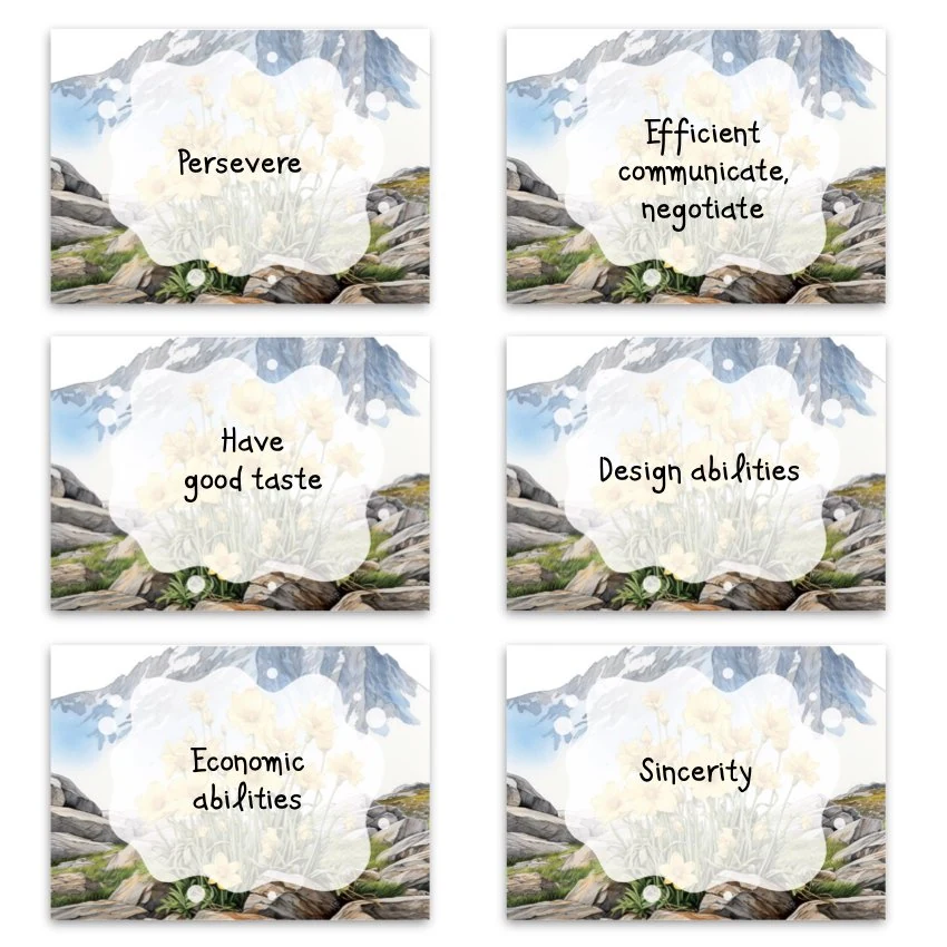 Metaphorical associative cards “Children's Abilities” — sample cards, 1