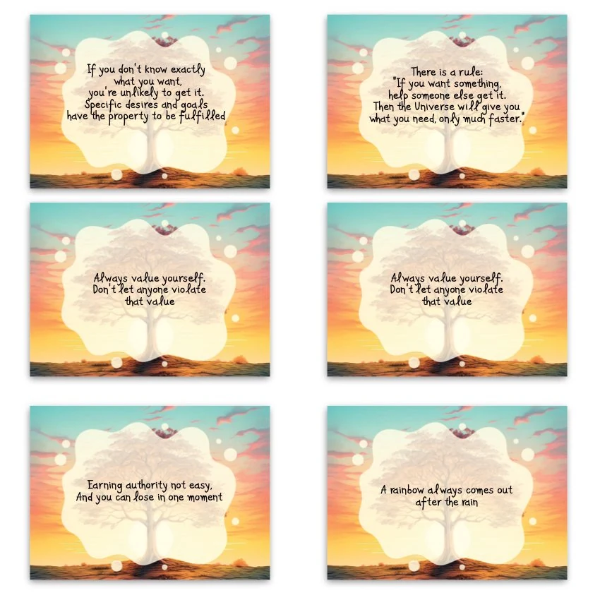 Metaphorical associative cards “Teen Motivation” — sample cards, 2