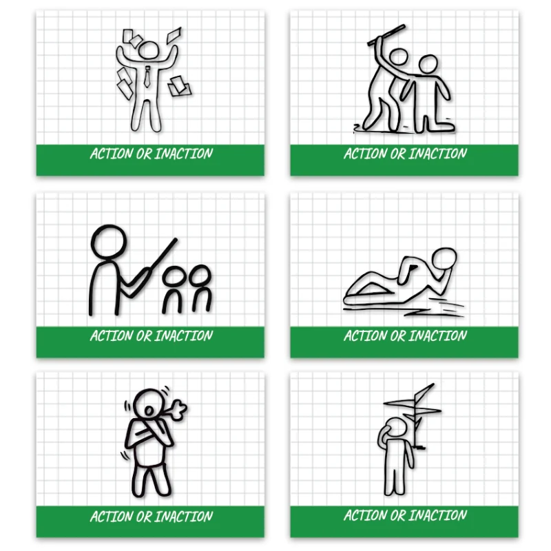 Metaphorical associative cards “Actions & Inaction” — sample cards, 1