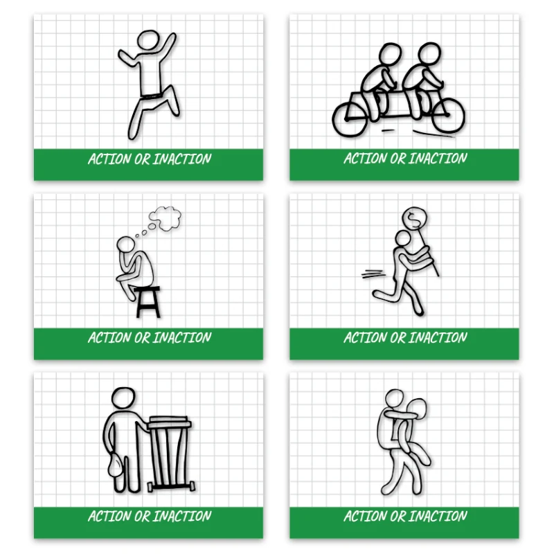 Metaphorical associative cards “Actions & Inaction” — sample cards, 2