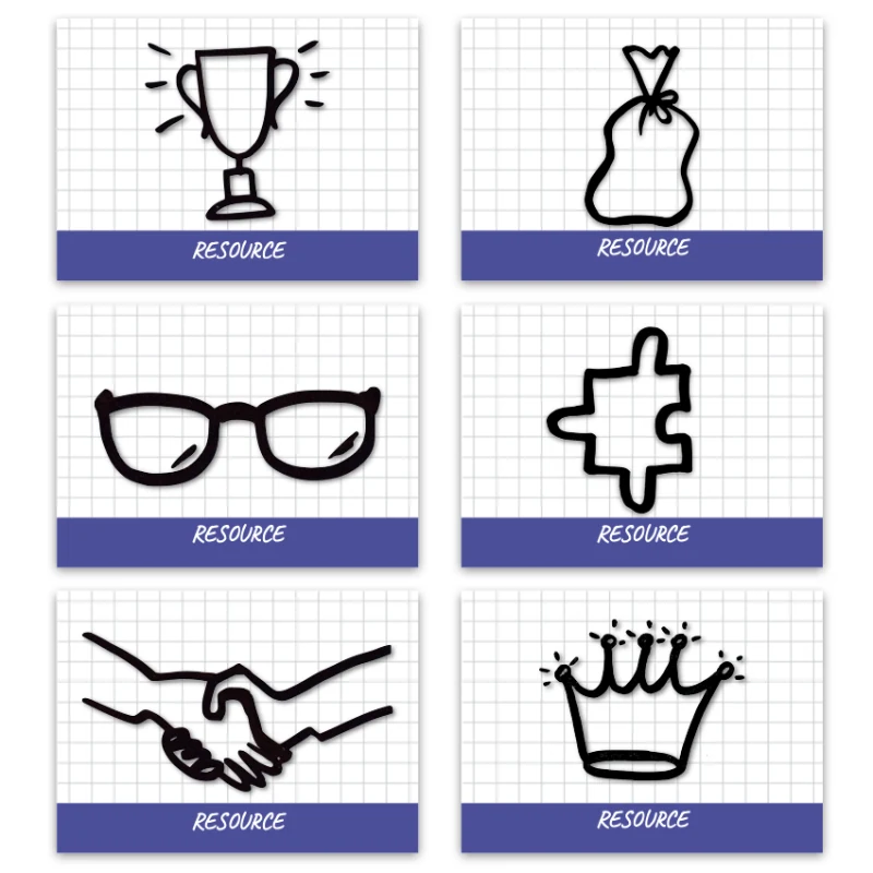 Metaphorical associative cards “Tips & Resources” — sample cards, 1