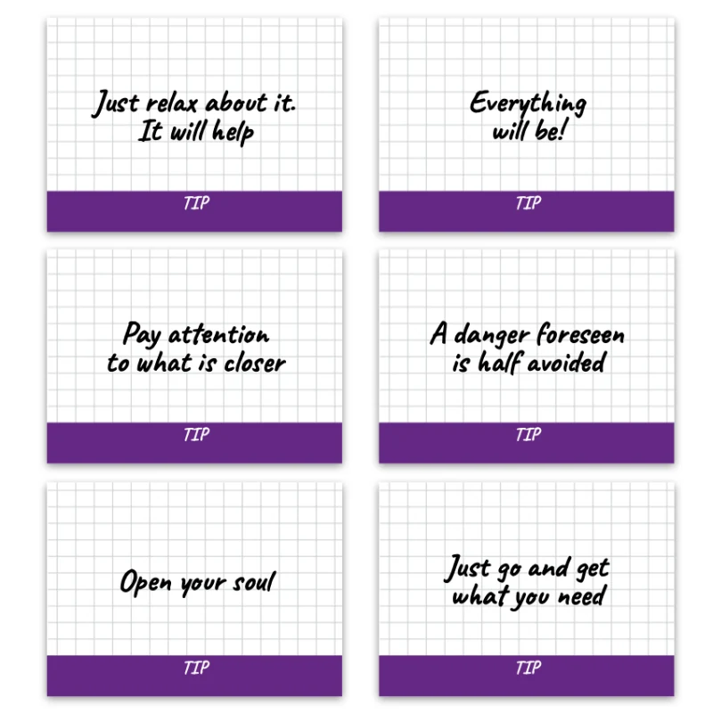 Metaphorical associative cards “Tips & Resources” — sample cards, 3