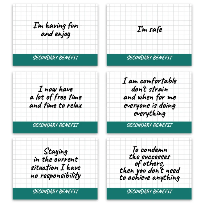 Metaphorical associative cards “Fears & Secondary Benefits” — sample cards, 1