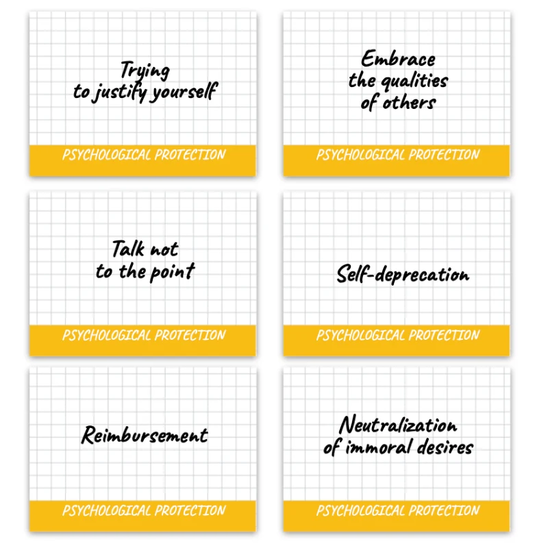 Metaphorical associative cards “Complexes & Psychological Defenses” — sample cards, 2