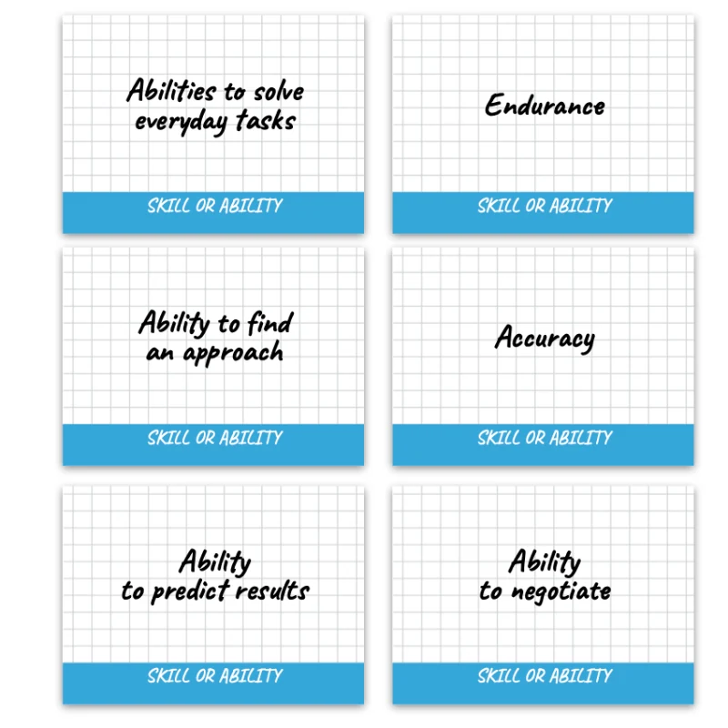 Metaphorical associative cards “Skills & Abilities” — sample cards, 1