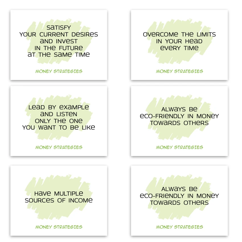 Metaphorical associative cards “Money Strategies” — sample cards, 1