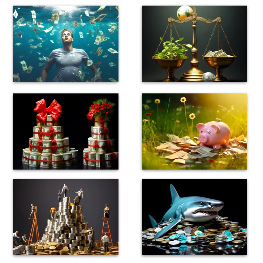 Metaphorical associative cards “Me and Money” — sample cards, 1