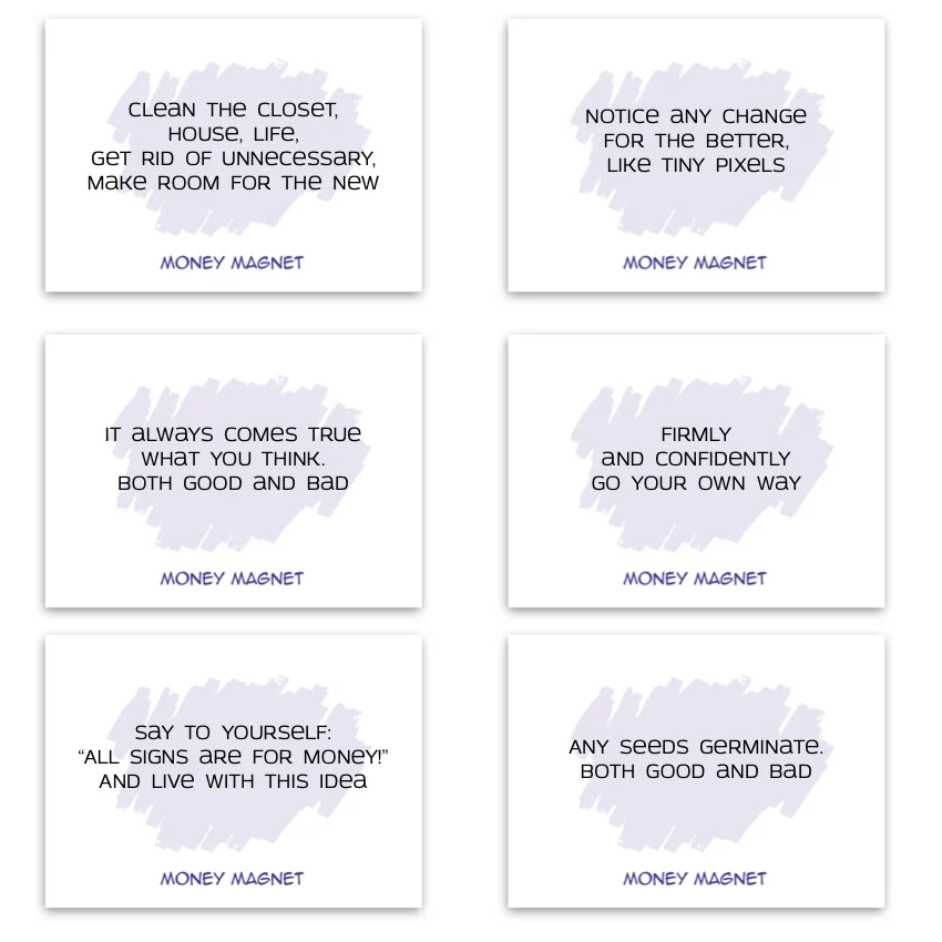Metaphorical associative cards “Money Magnet” — sample cards, 1