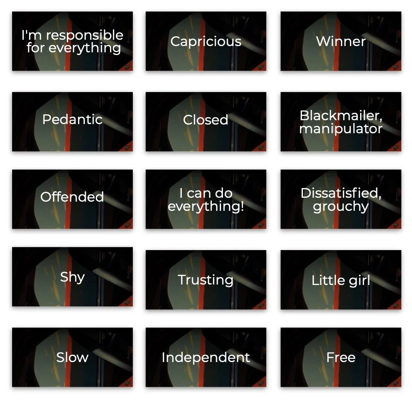 Metaphorical associative cards “Female Masks” — sample cards, 1