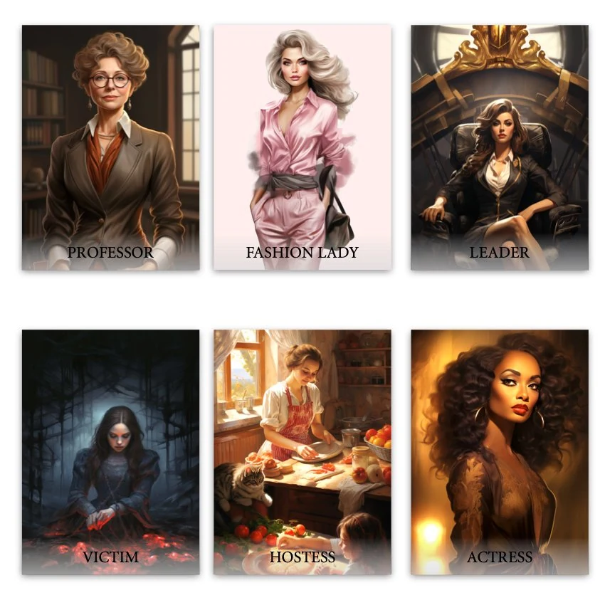Metaphorical associative cards “Feminine Archetypes” — sample cards, 1