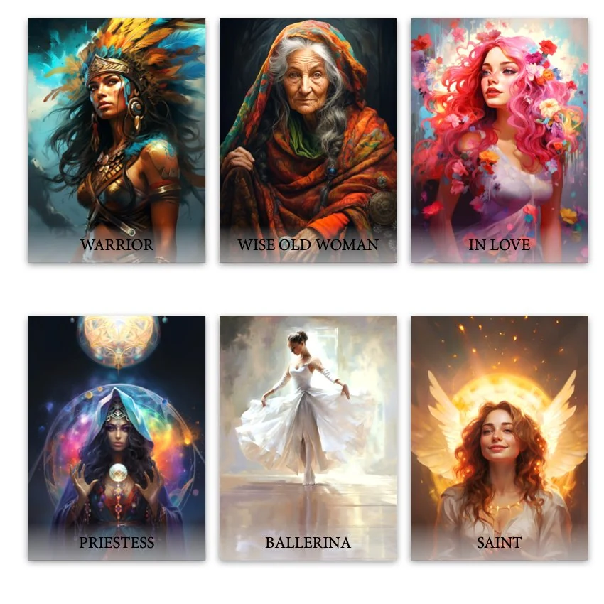 Metaphorical associative cards “Feminine Archetypes” — sample cards, 2