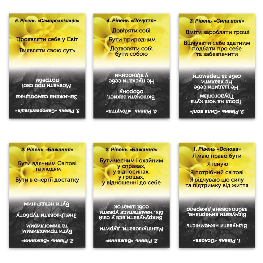 Metaphorical associative cards “Harmony and Energy Distortions” — sample cards, 2